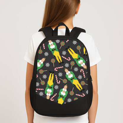 Elf Candy Cane Pattern Large School Bag