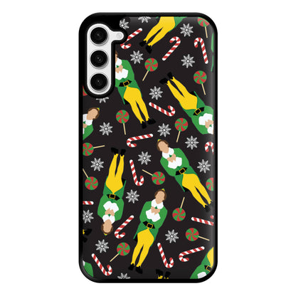 Elf Candy Cane Pattern Phone Case for Galaxy S23 Plus