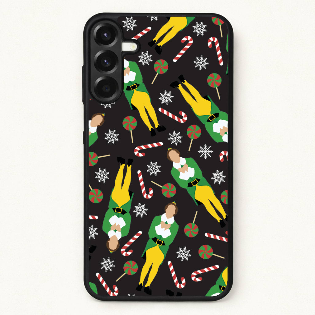Elf Candy Cane Pattern Phone Case for Galaxy A37
