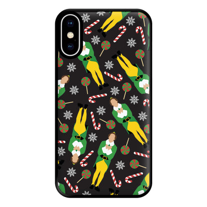 Elf Candy Cane Pattern Phone Case for iPhone XS Max