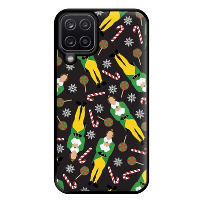 Elf Candy Cane Pattern Phone Case for Galaxy A12