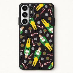 Elf Candy Cane Pattern Phone Case for Galaxy S26 Ultra