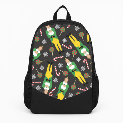 Elf Candy Cane Pattern Large Backpack