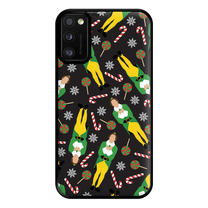 Elf Candy Cane Pattern Phone Case for Galaxy A41