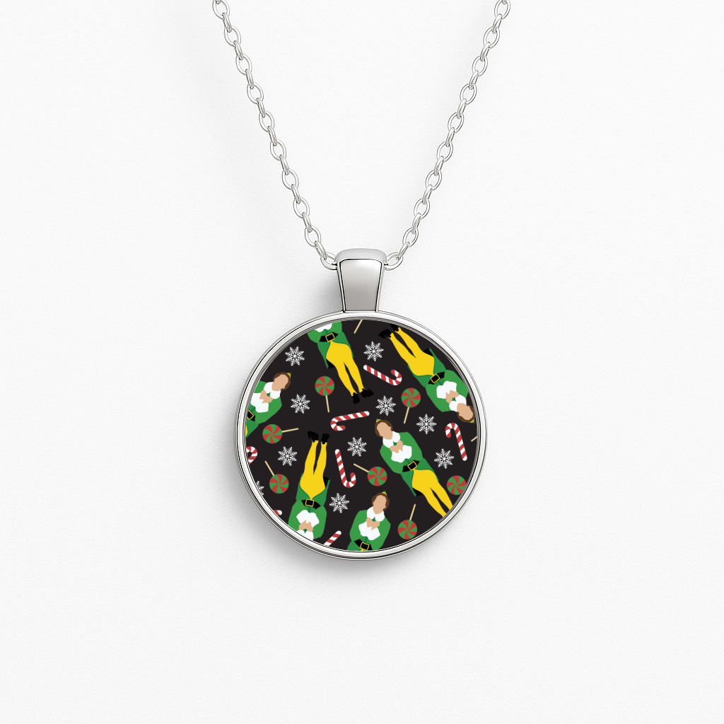Elf Candy Cane Pattern Necklace