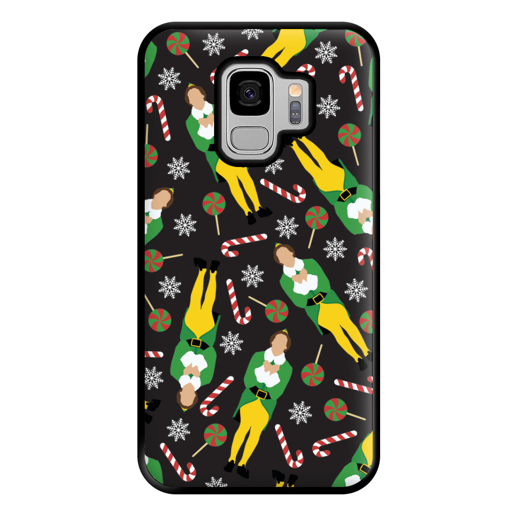 Elf Candy Cane Pattern Phone Case for Galaxy S9 Plus