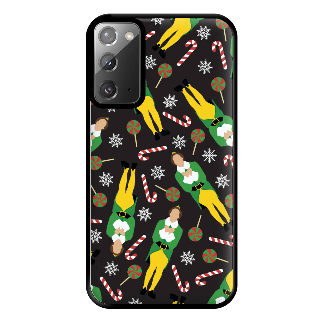 Elf Candy Cane Pattern Phone Case for Galaxy Note 20 Ultra