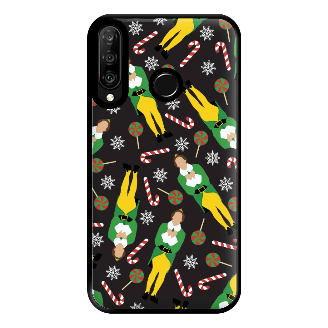 Elf Candy Cane Pattern Phone Case for Huawei P30 Lite