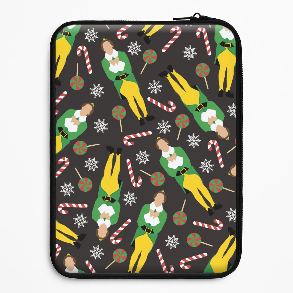 Elf Candy Cane Pattern Universal Laptop Sleeve