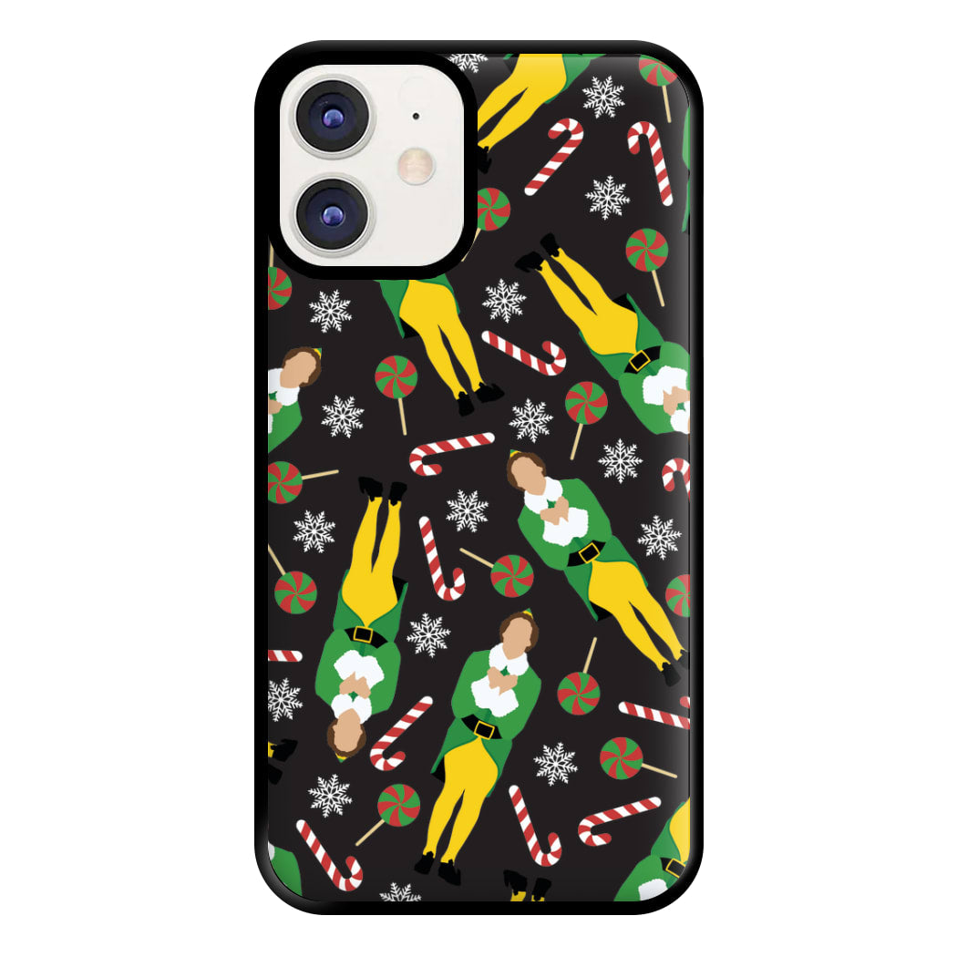 Elf Candy Cane Pattern Phone Case for iPhone 12 / 12 Pro