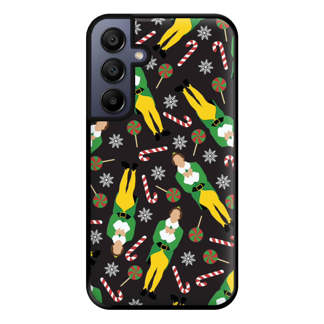 Elf Candy Cane Pattern Phone Case for Galaxy A15