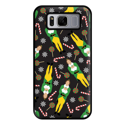 Elf Candy Cane Pattern Phone Case for Galaxy S8 Plus