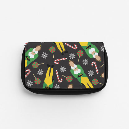 Elf Candy Cane Pattern Pencil Case