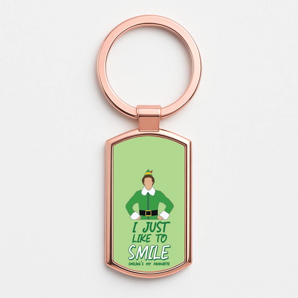 I Just Like To Smile Rose Gold Keyring