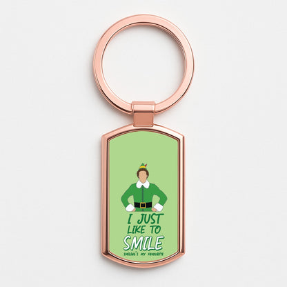 I Just Like To Smile Rose Gold Keyring
