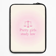 Pretty Girls Study Law Laptop Sleeve 1