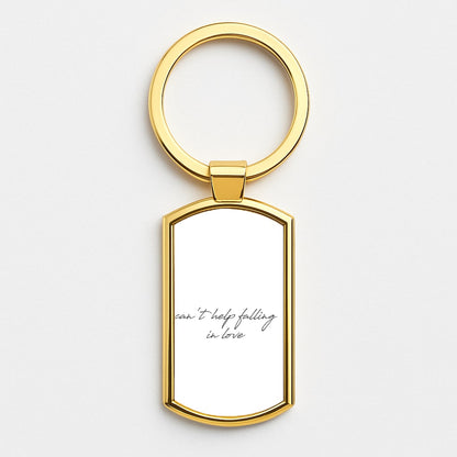 Can't Help Falling In Love Gold Keyring