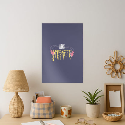 Arms Spaghetti - Dark Blue Art Print