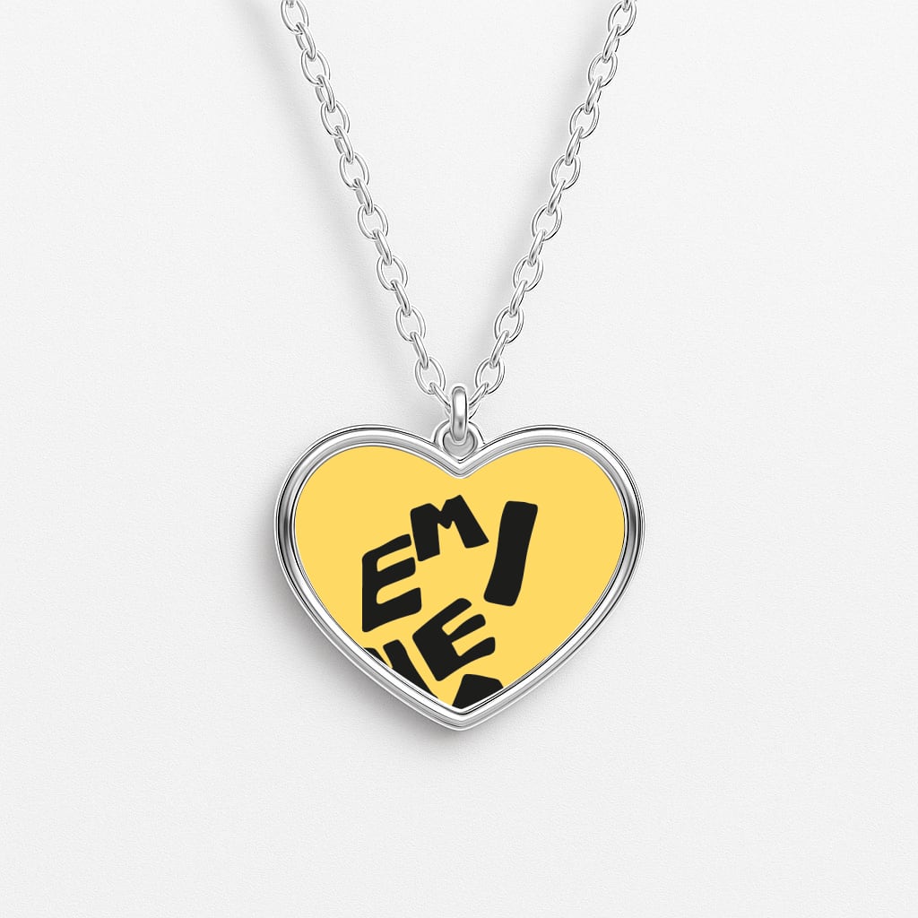 Text Heart Necklace