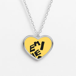 Text Heart Necklace