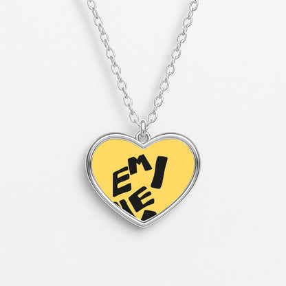 Text Heart Necklace
