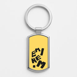 Text Silver Keyring