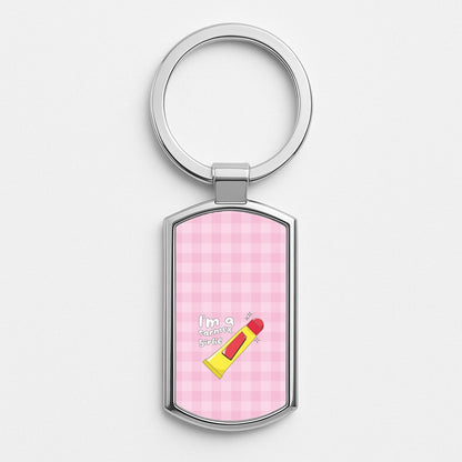 I'm A Carmex Girlie - Chamberlain Silver Keyring