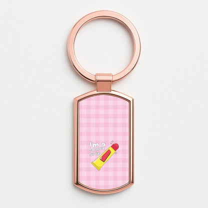 I'm A Carmex Girlie - Chamberlain Rose Gold Keyring