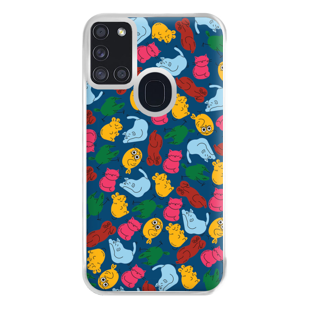 Animal Doodles - Chamberlain Phone Case for Galaxy A21s