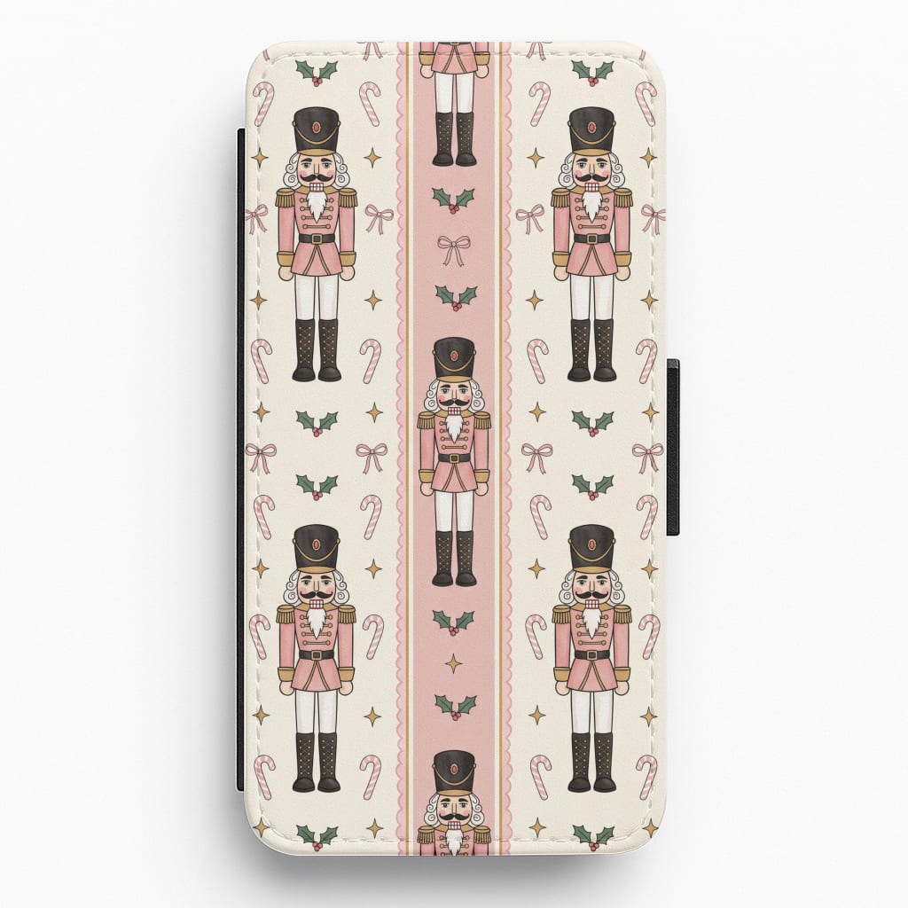 Pink Nutcracker Stripes Flip / Wallet Phone Case