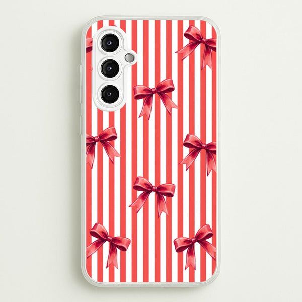 Candy Stripe Bows Phone Case - Galaxy A14 / Standard