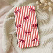 Candy Stripe Bows Flip / Wallet Phone Case 5