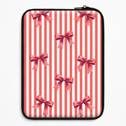 Candy Stripe Bows Laptop Sleeve 1