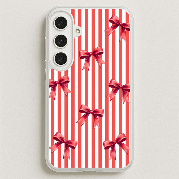 Candy Stripe Bows Phone Case - Galaxy S26FE / Standard