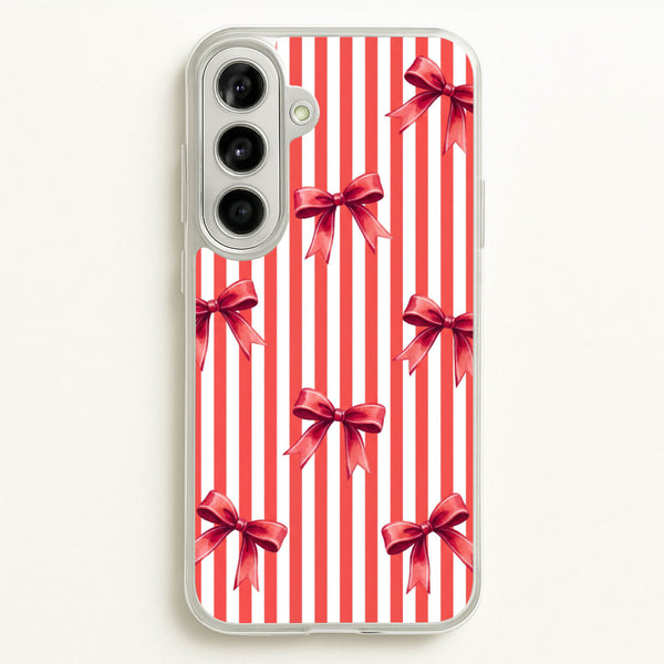 Candy Stripe Bows Phone Case - Galaxy A56 / Standard