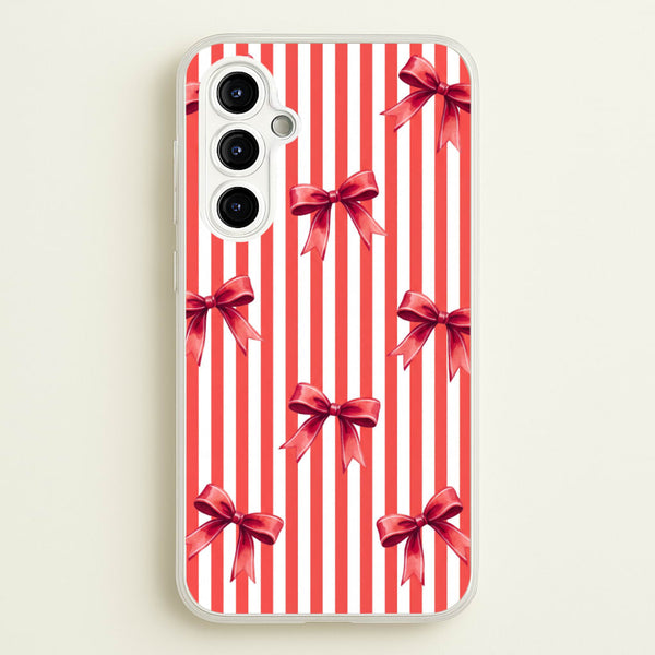 Candy Stripe Bows Phone Case - Galaxy A54 / Standard