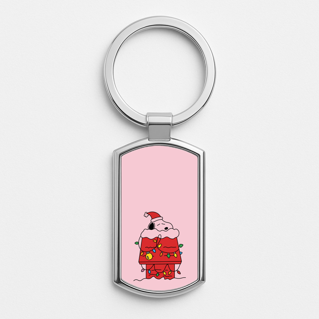 Christmas Cartoon Beagle Luxury Keyring