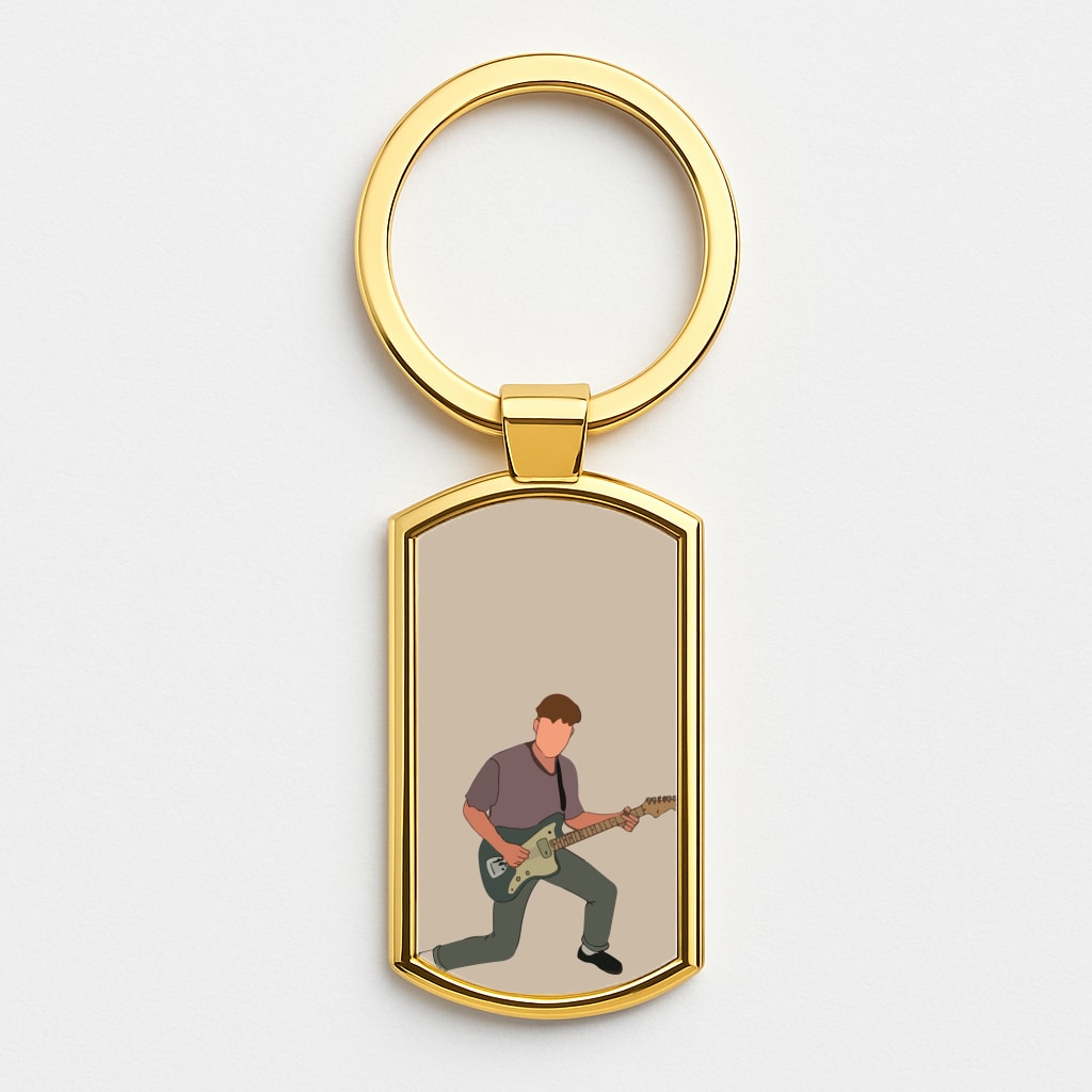 Faceless Fender Gold Keyring