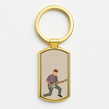 Faceless Fender Gold Keyring