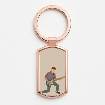 Faceless Fender Rose Gold Keyring