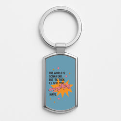 The World Is Gonna End - Fender Silver Keyring
