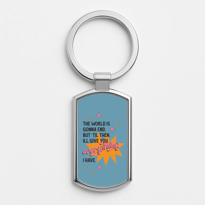 The World Is Gonna End - Fender Silver Keyring