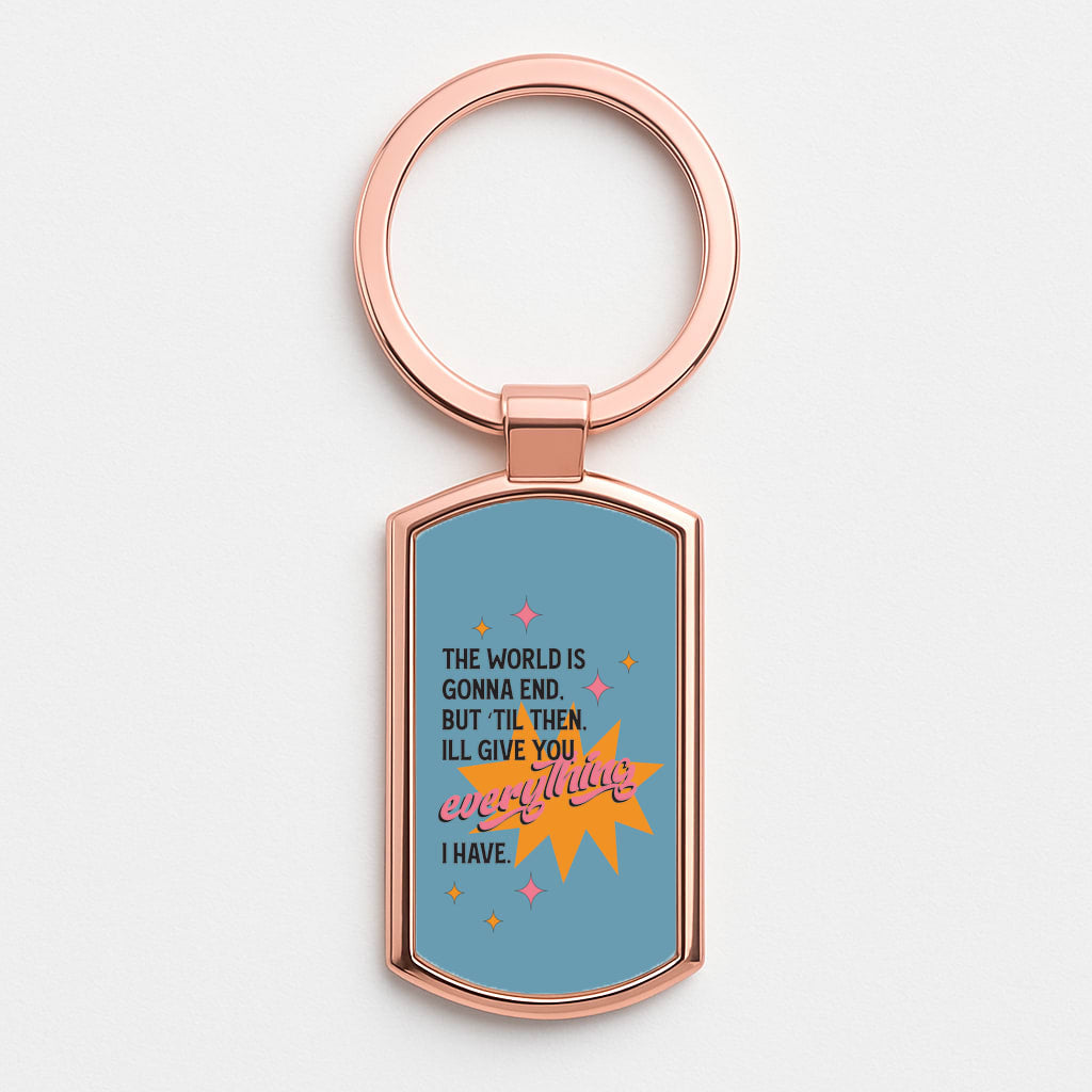 The World Is Gonna End - Fender Rose Gold Keyring