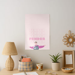 Fender Pink Sports Jersey Art Print