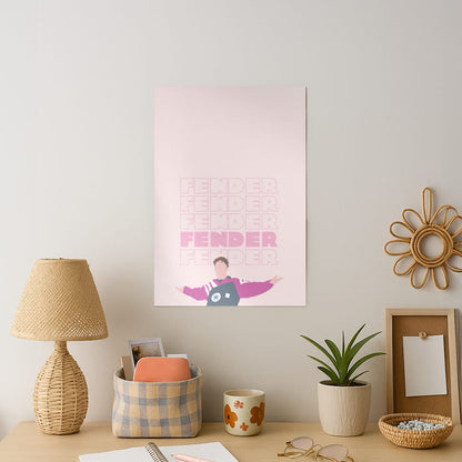 Fender Pink Sports Jersey Art Print