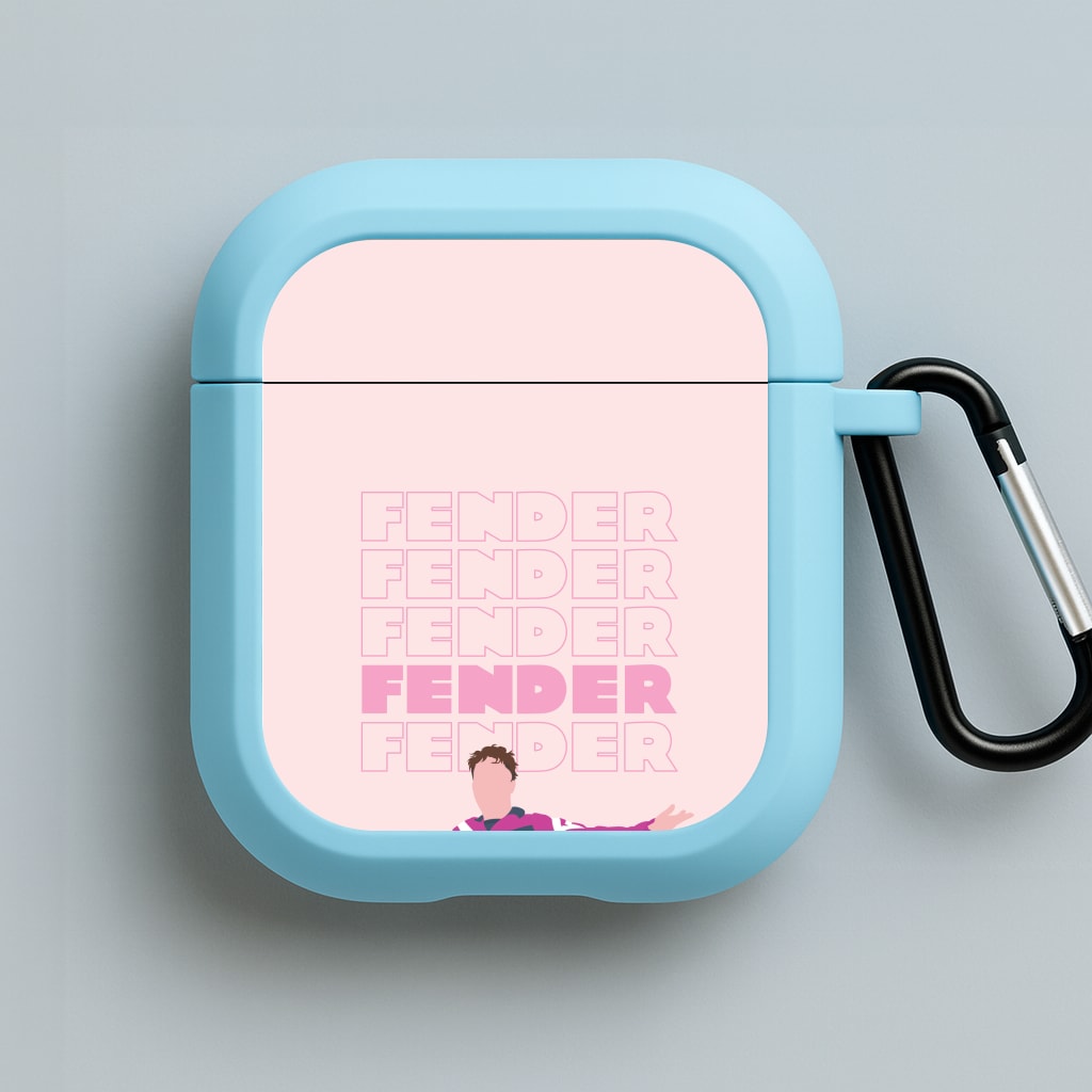 Fender Pink Sports Jersey Blue AirPods Case