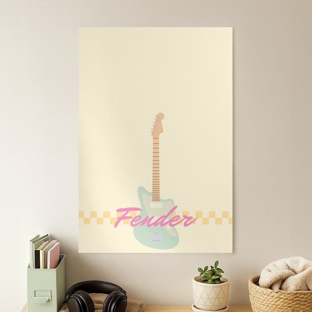 Blue Guitar Fender Poster
