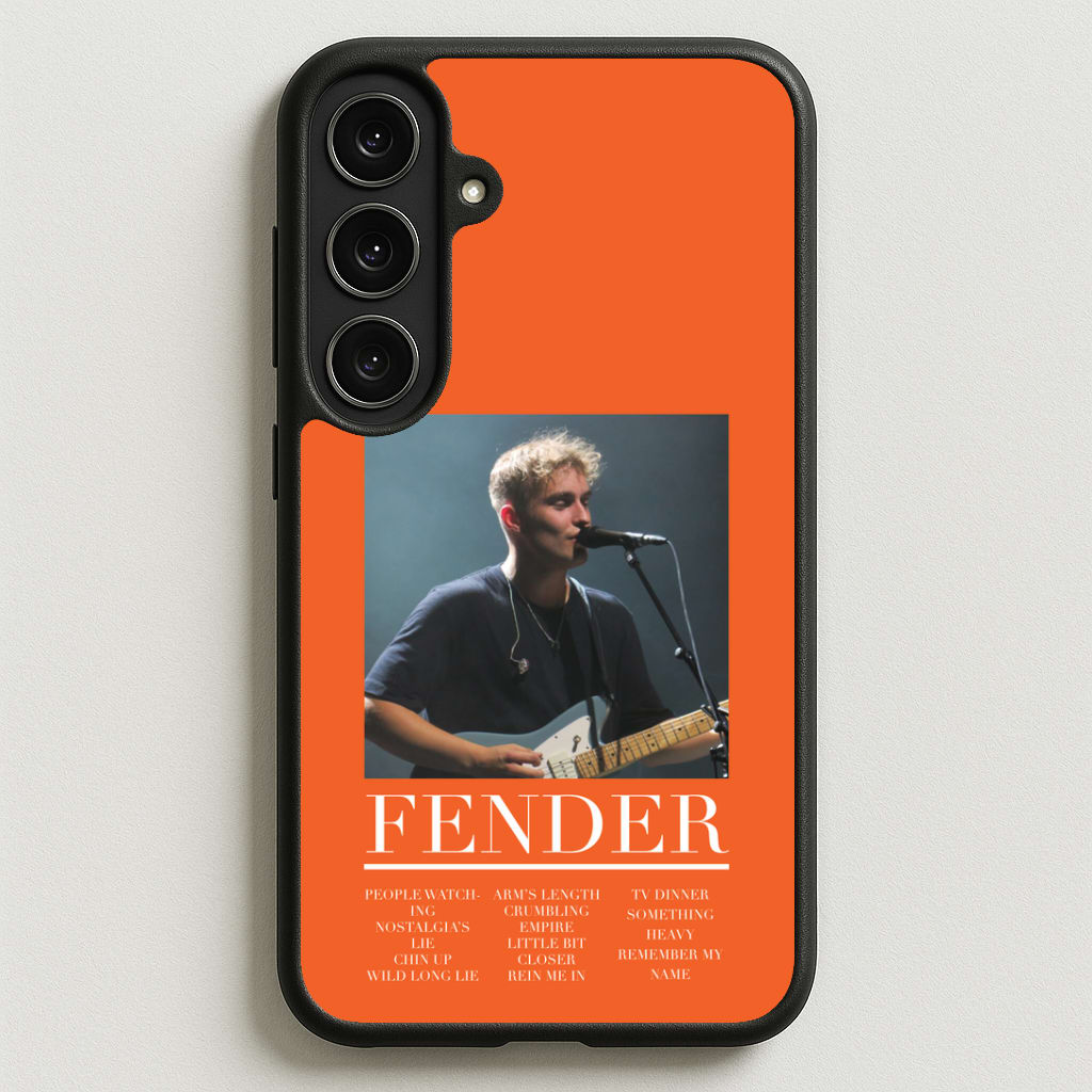 Fender Orange Song List Phone Case for Galaxy S25FE