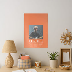 Fender Orange Song List Art Print