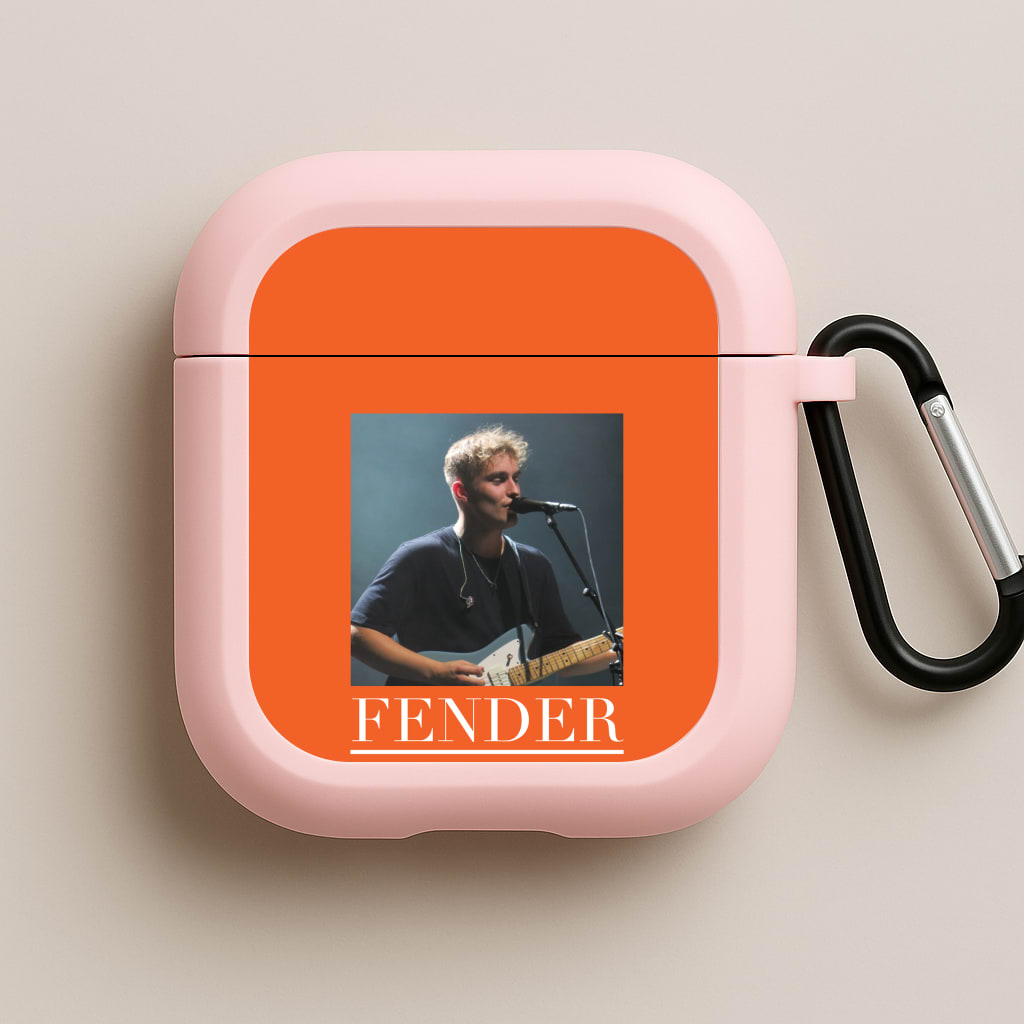 Fender Orange Song List Pink AirPods Case